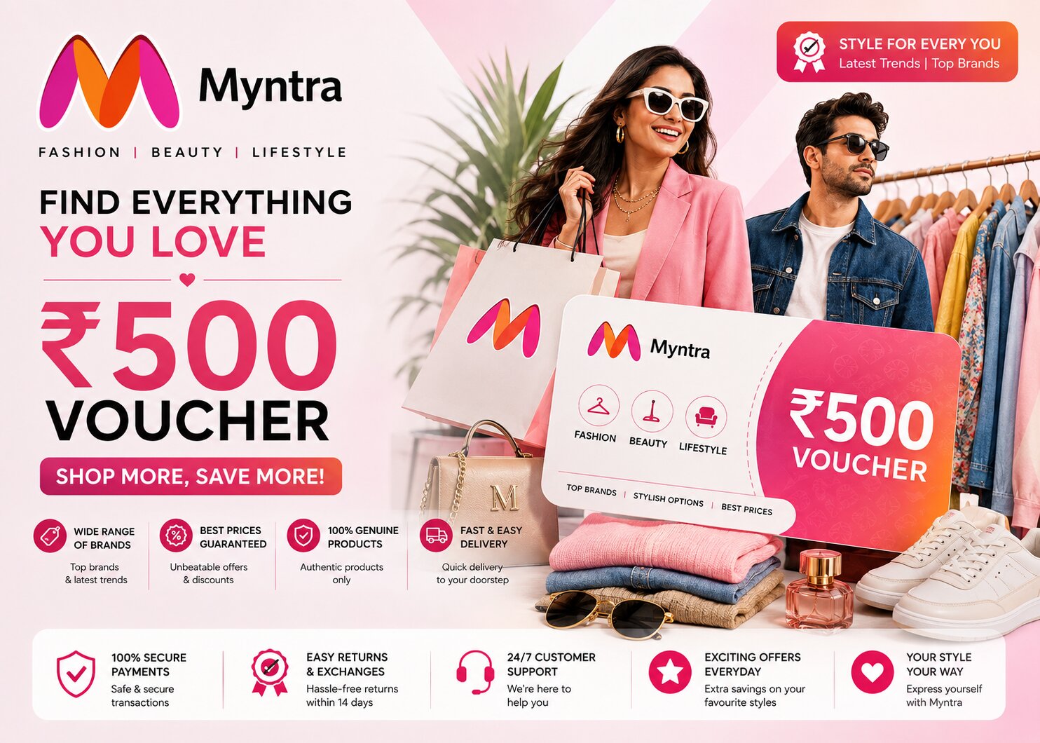 Myntra ₹500 fashion shopping voucher card